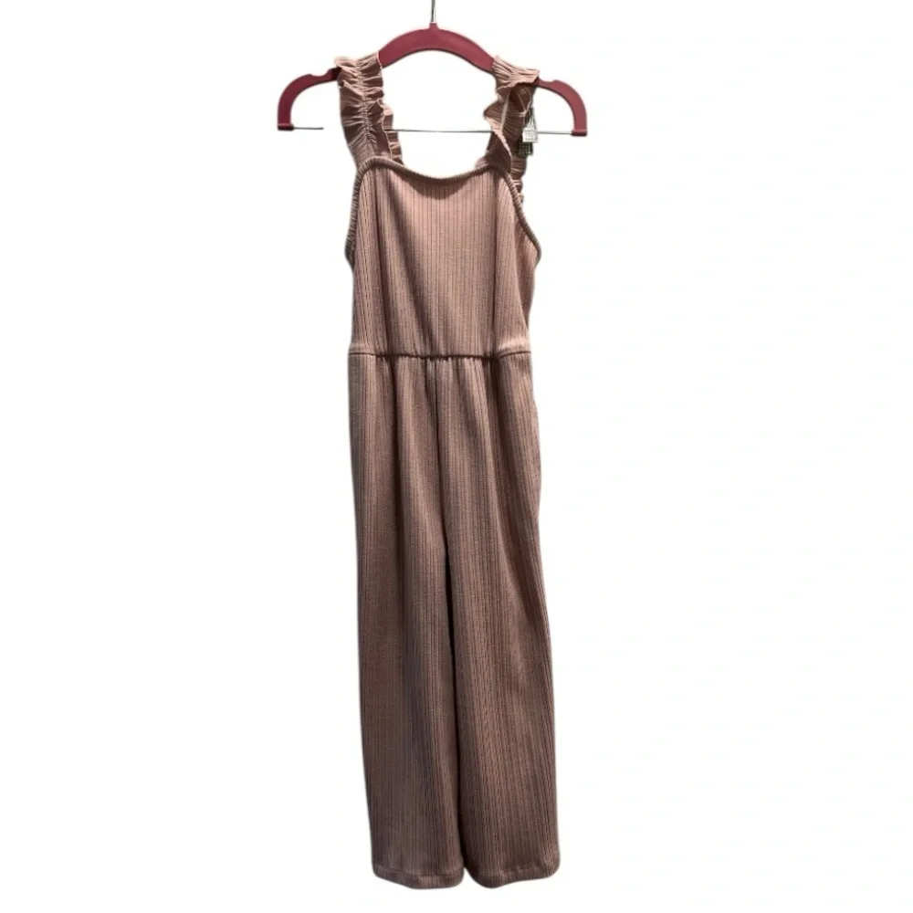 Blush Pink Ribbed Jumpsuit